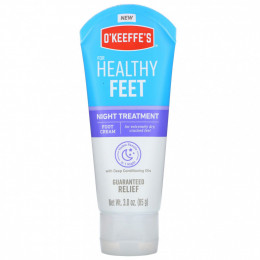 O'Keeffe's, Healthy Feet, Ночное средство, крем для ног, 3,0 унции (85 г)