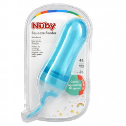 Nuby, Squeeze Feeder, для детей от 4 месяцев, синий, 90 мл (3 унции)