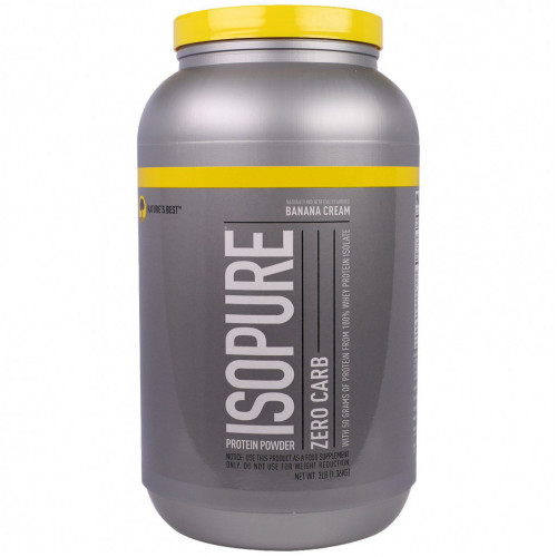 Isopure, Без углеводов, протеиновый порошок, банановый крем, 1,36 кг (3 фунта)