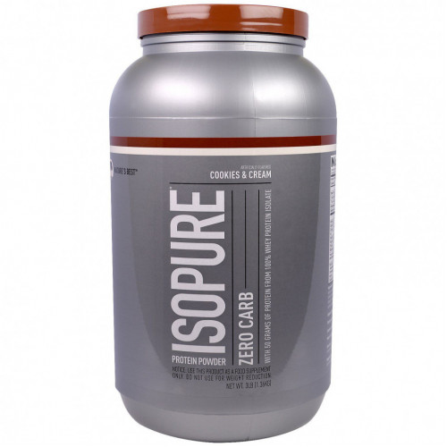 Isopure, Zero Carb, протеиновый порошок со вкусом печенья и крема, 1,36 кг (3 фунта)