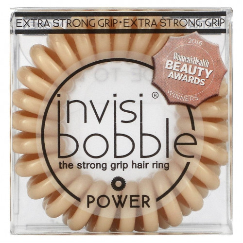 Invisibobble, Кольцо для волос Power, Strong Grip, To Be Or Nude, 3 шт. В упаковке