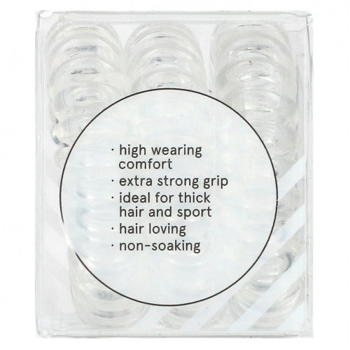 Invisibobble, Кольцо для волос Power, Strong Grip, кристально чистое, 3 шт. В упаковке