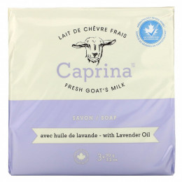 Caprina, Fresh Goat's Milk, Мыло, масло лаванды, 3 батончика, 3,2 унции (90 г)