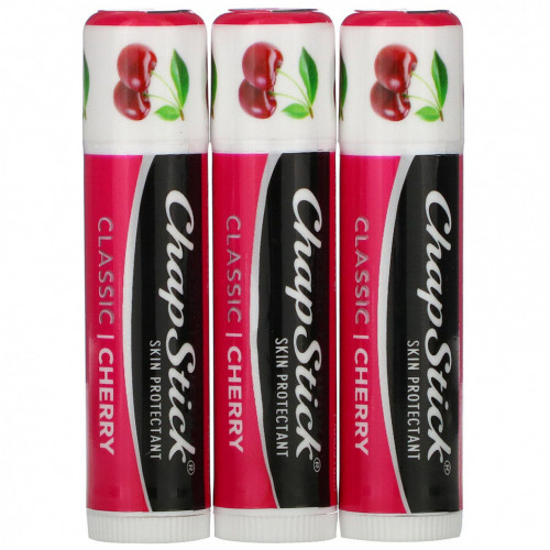 Chapstick, Защитный бальзам для губ, «Классическая вишня», 4 г каждый