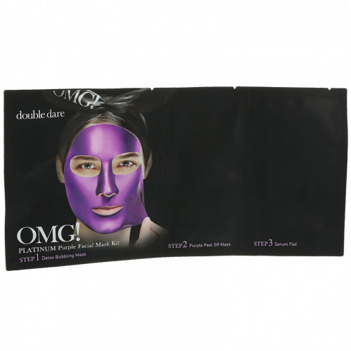 Double Dare, OMG!, Platinum Purple Facial Mask Kit, 1 Kit