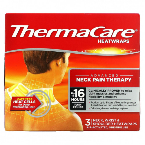 ThermaCare, Advanced Neck Pain Therapy, 3 Neck, Wrist & Shoulder Heatwraps