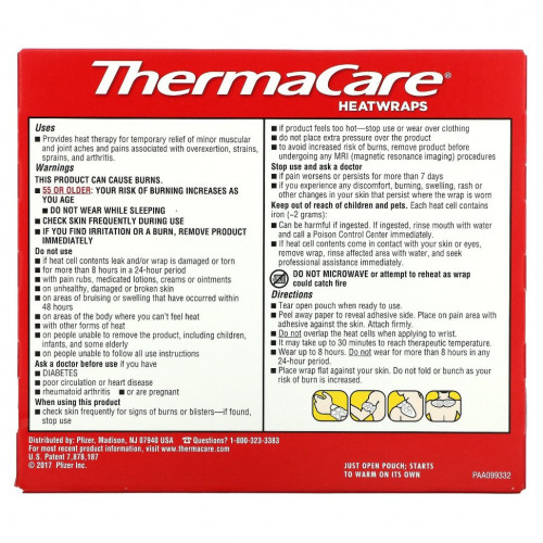 ThermaCare, Advanced Neck Pain Therapy, 3 Neck, Wrist & Shoulder Heatwraps