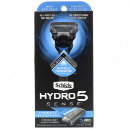 Schick, Hydro 5 Sense Hydrate, бритва, 1 бритва, 2 кассеты