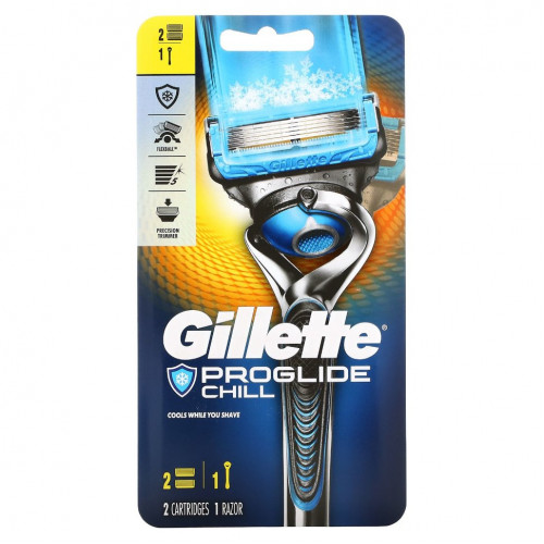 Gillette, Бритва Fusion5 Proshield, Chill, 1 бритва + 2 кассеты