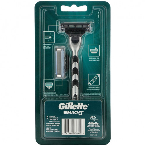 Gillette, Mach3, 1 бритва + 2 кассеты