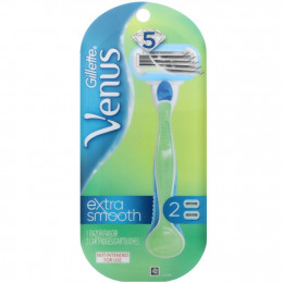 Gillette, Venus, Extra Smooth, 1 бритвенный станок + 2 кассеты