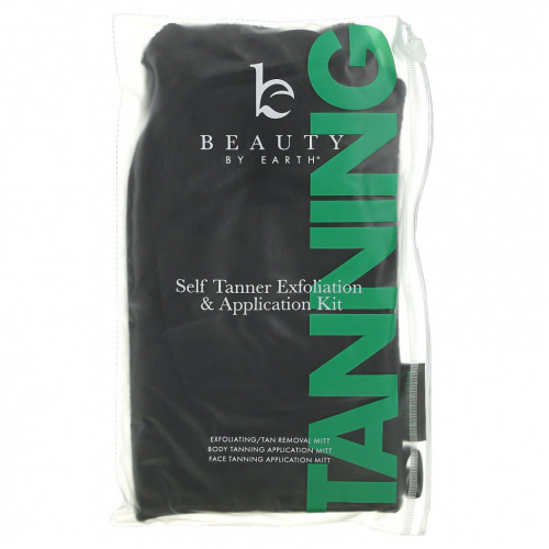 Beauty By Earth, Self Tanner Exfoliation & Application Kit, 3 Piece Kit