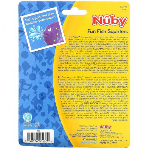 Nuby, веселые рыбки, игрушки для ванной, для детей от 6 месяцев, 3 шт. в упаковке