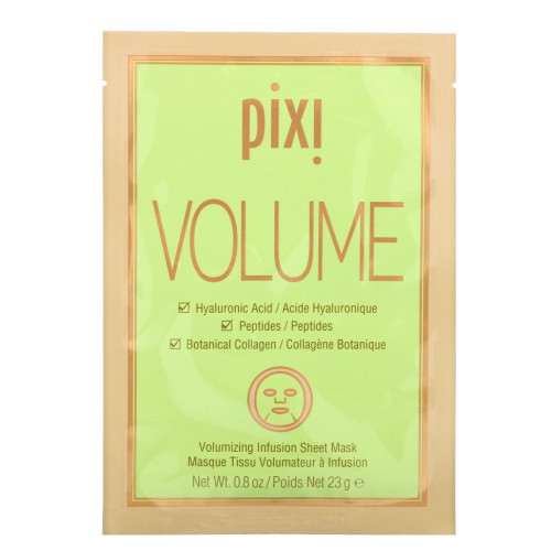 Pixi Beauty, Skintreats, Volume, разглаживающая тканевая маска, 3 шт. по 23 г (0,8 унции)