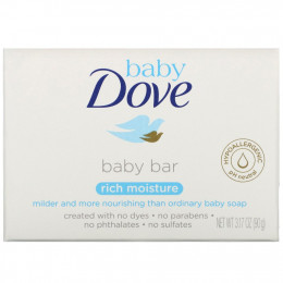 Dove, Baby Dove, Детское мыло, насыщенное влагой, 3,17 унции (90 г)