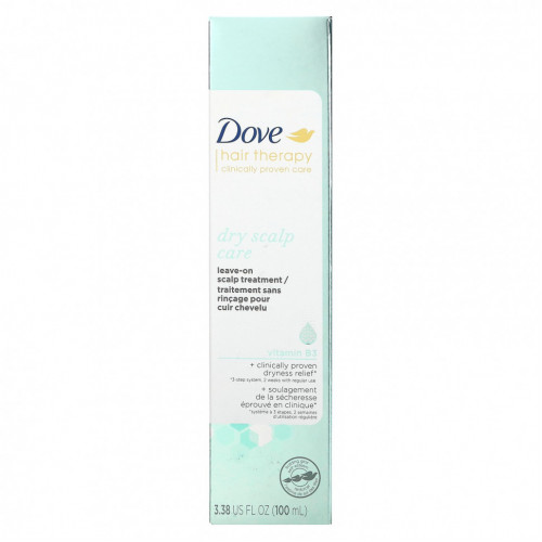 Dove, Hair Therapy, несмываемое средство для ухода за сухой кожей головы с витамином B3, 100 мл (3,38 жидк. Унции)