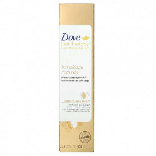 Dove, Hair Therapy, Несмываемое средство от ломкости, 3,38 жидких унций (100 мл)