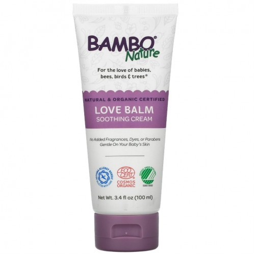 Bambo Nature, Успокаивающий крем Love Balm, 3,4 жидких унции (100 мл)