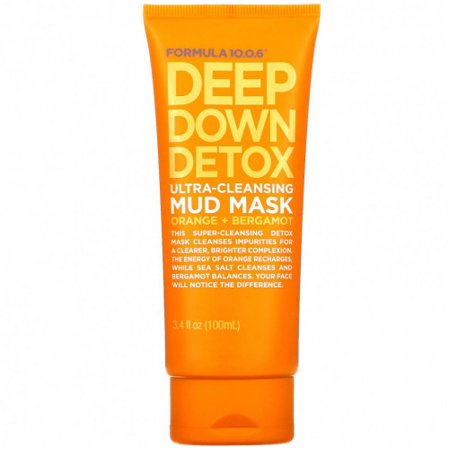 Formula 10.0.6, Deep Down Detox, Ultra-Cleansing Mud Mask, Orange + Bergamot, 3.4 fl oz (100 ml)