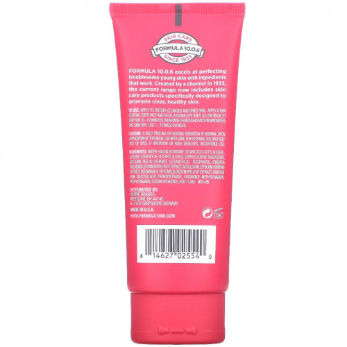 Formula 10.0.6, Pores Be Pure, Skin-Clarifying Mud Mask, Strawberry + Yarrow, 3.4 fl oz (100 ml)