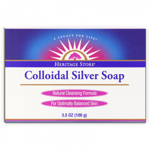 Heritage Store, Мыло Colloidal Silver Soap, 100 г