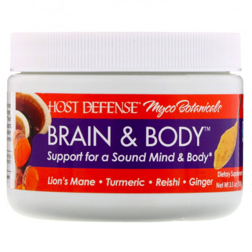 Fungi Perfecti, Myco Botanicals, добавка для здоровья мозга и тела Brain & Body, 100 г