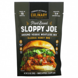 Urban Accents, Sloppy Joe на растительной основе, овощная смесь без мяса, классическое медовое барбекю, 99 г (3,5 унции)