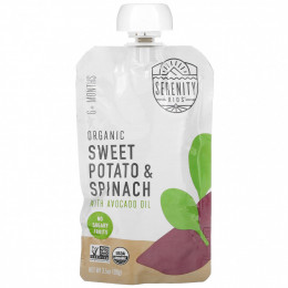 Serenity Kids, Organic Sweet Potato & Spinach with Avocado Oil, 6+ Months, 3.5 oz (99 g)