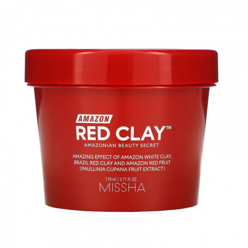 Missha, Amazon Red Clay, очищающая маска с красной амазонской глиной, 110 мл (3,71 жидк. унции))