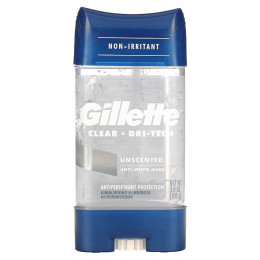 Gillette, Clear + Dri-Tech, антиперспирант / дезодорант, без запаха, 107 г (3,8 унции)