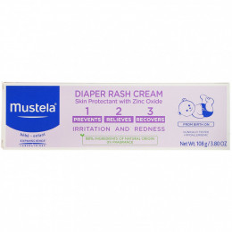 Mustela, детский крем от опрелостей «1-2-3», без отдушек, 108 г (3,80 унции)