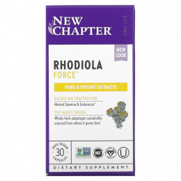 New Chapter, Rhodiola Force, родиола, 30 веганских капсул