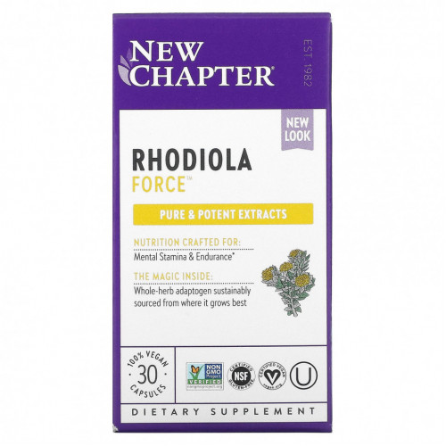 New Chapter, Rhodiola Force, родиола, 30 веганских капсул