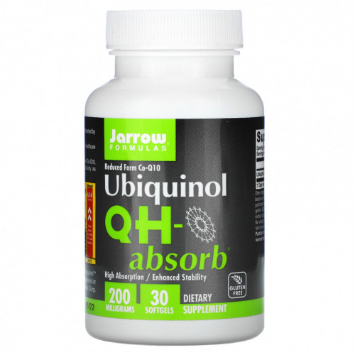 Jarrow Formulas, убихинол QH-Absorb, 200 мг, 30 мягких таблеток