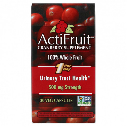 Enzymatic Therapy, Добавка ActiFruit с клюквой, 30 растительных капсул