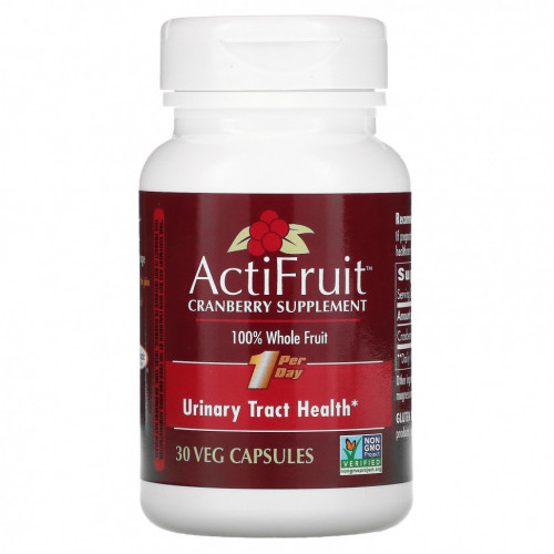 Enzymatic Therapy, Добавка ActiFruit с клюквой, 30 растительных капсул