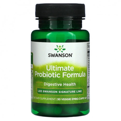 Swanson, Ultimate Probiotic Formula, 30 вегетарианских капсул Embo Ap