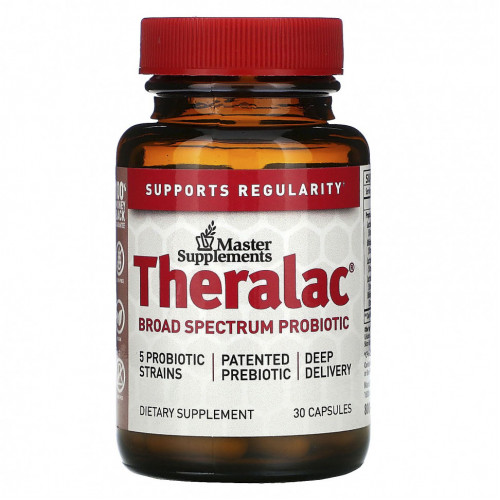 Master Supplements, Theralac, пробиотик широкого спектра действия, 30 капсул