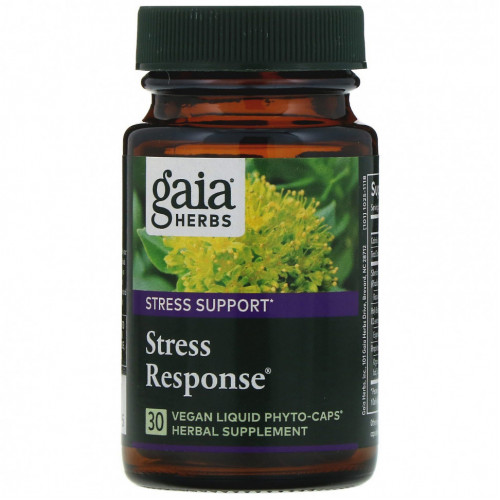 Gaia Herbs, Stress Response, 30 веганских жидких фито-капсул