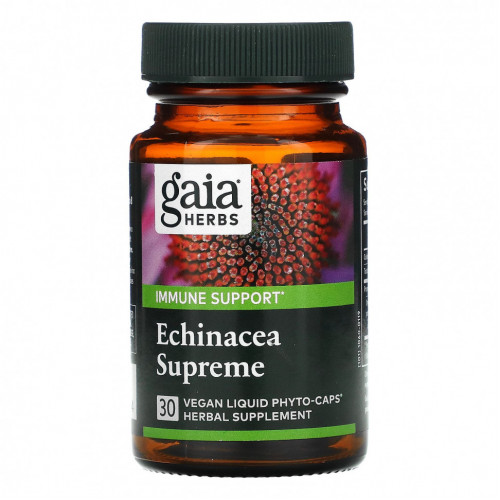 Gaia Herbs, Echinacea Supreme, 30 веганских жидких фитокапсул