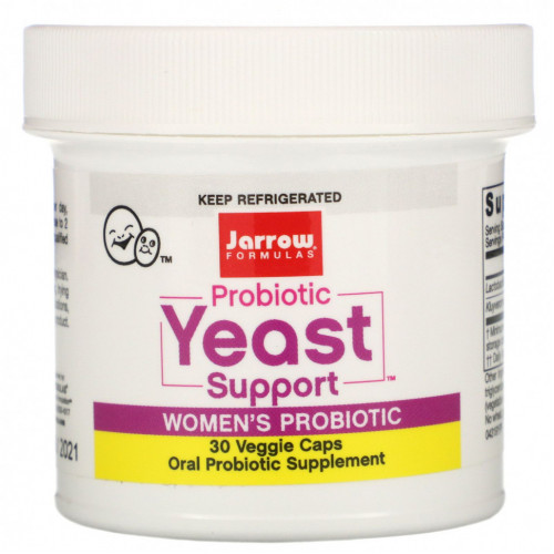 Jarrow Formulas, Probiotic Yeast Support, Женский пробиотик, 5 миллиардов, 30 вегетарианских капсул