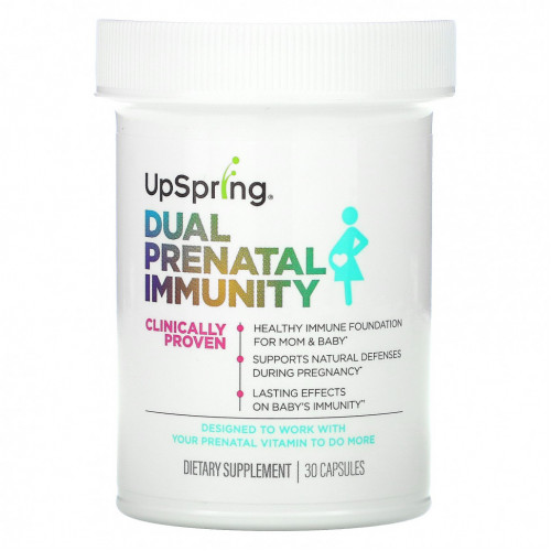 UpSpring, Dual Prenatal Immunity, средство для укрепления иммунитета в дородовой период, 30 капсул