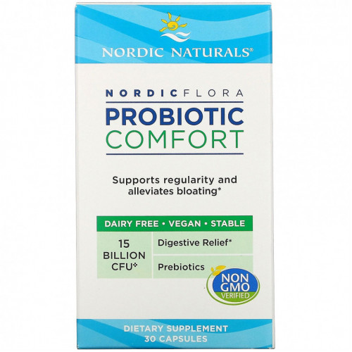 Nordic Naturals, Nordic Flora Probiotic, Comfort, 15 млрд КОЕ, 30 капсул