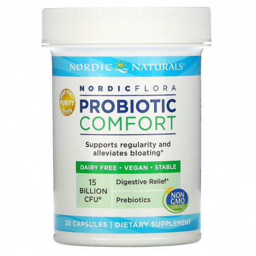 Nordic Naturals, Nordic Flora Probiotic, Comfort, 15 млрд КОЕ, 30 капсул