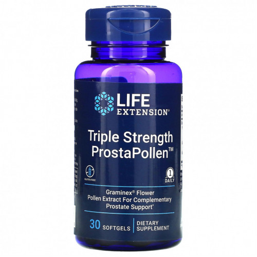 Life Extension, Triple Strength ProstaPollen, добавка для мужского здоровья с тройной силой, 30 капсул