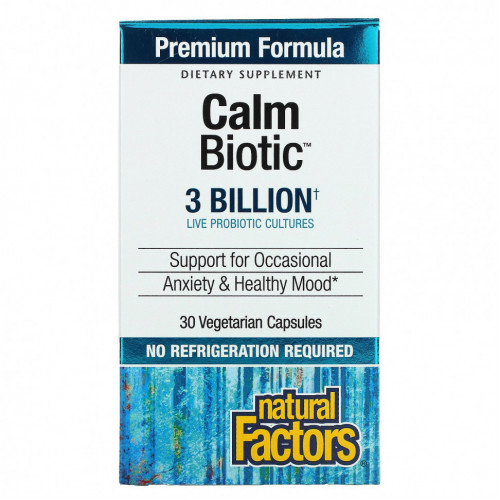 Natural Factors, Calm Biotic, 3 миллиарда, 30 вегетарианских капсул