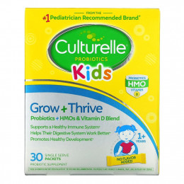 Culturelle, Kids, Grow + Thrive, Probiotics + HMOs & Vitamin D Blend, 1+ Years, 30 Single Serve Packets