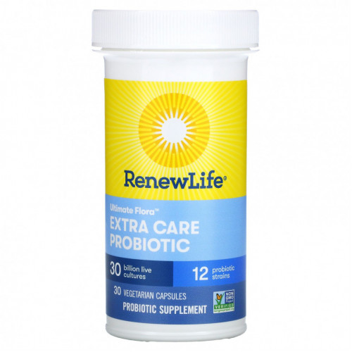 Renew Life, Ultimate Flora Extra Care Probiotic, 30 млрд КОЕ, 30 вегетарианских капсул