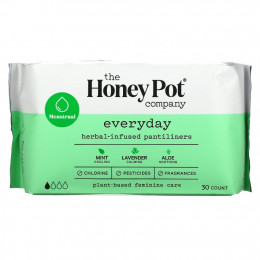 The Honey Pot Company, Herbal-Infused Pantiliners, Everyday, 30 Count