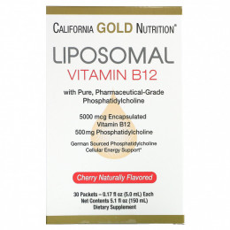 California Gold Nutrition, Липосомальный витамин B12, 30 пакетиков по 5 мл (0,17 жидк. унции)